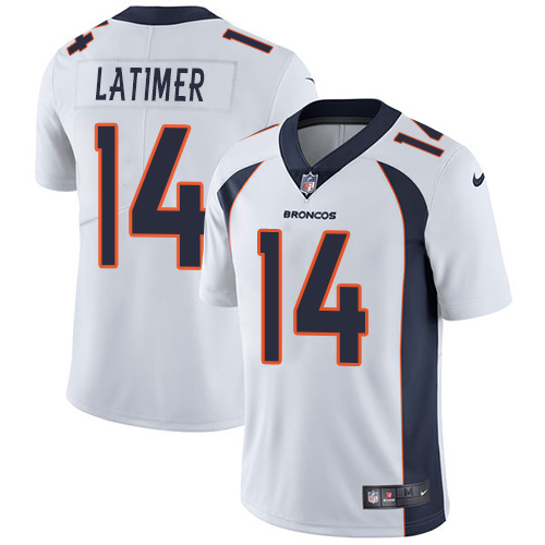 Nike Broncos #14 Cody Latimer White Men's Stitched NFL Vapor Untouchable Limited Jersey - Click Image to Close